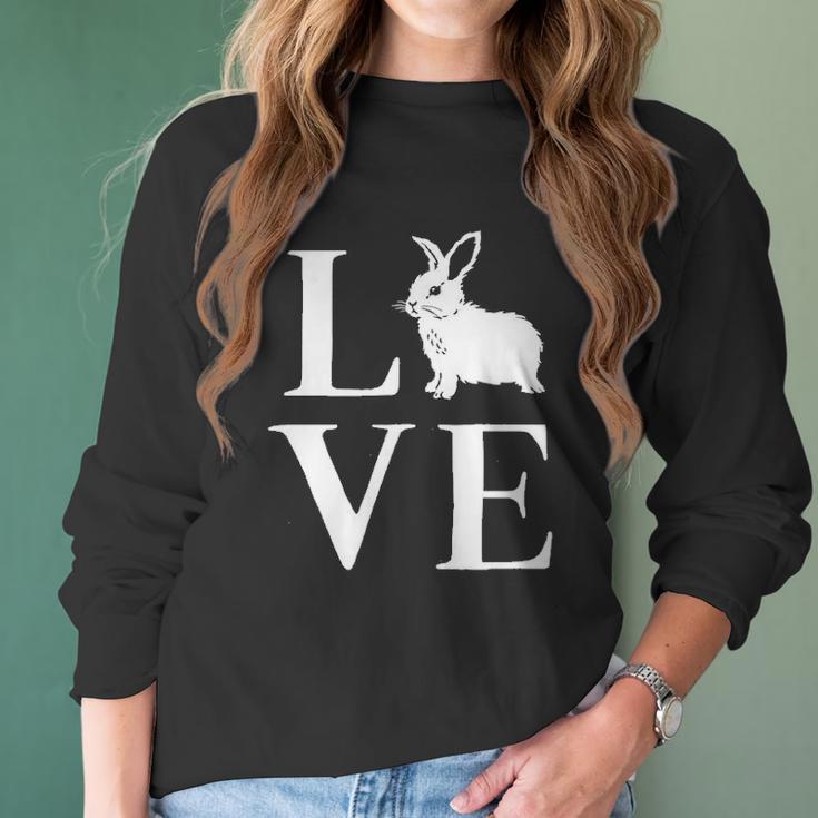 Womens Love Bunny Cute Adorable Easter Sunday Rabbit Women Long Sleeve Tshirt