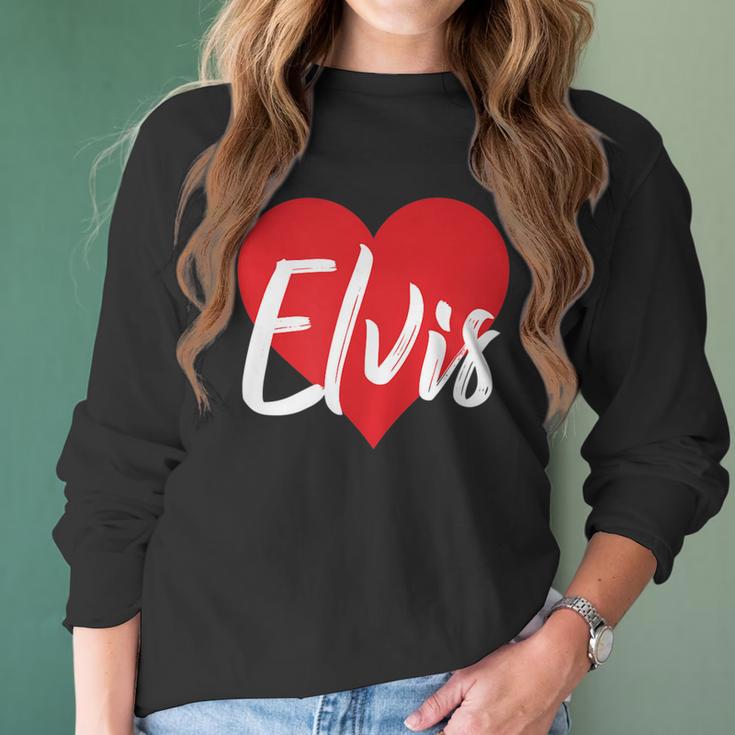 I Love Elvis First Name I Heart Named Men Women T-Shirt Graphic Print Casual Unisex Tee Women Long Sleeve Tshirt