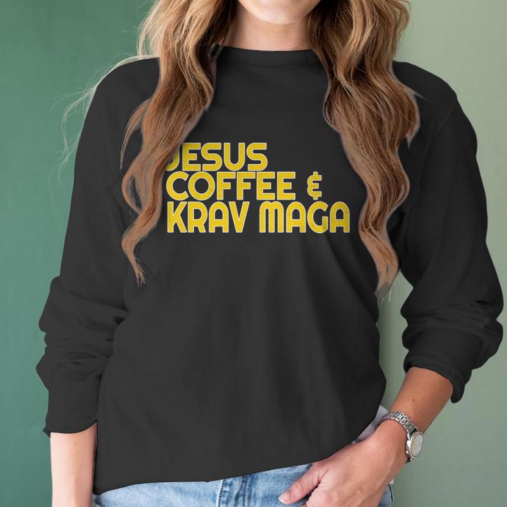 I Love Jesus Coffee Krav Maga Mixed Mma Sparring Tee Women Long Sleeve Tshirt