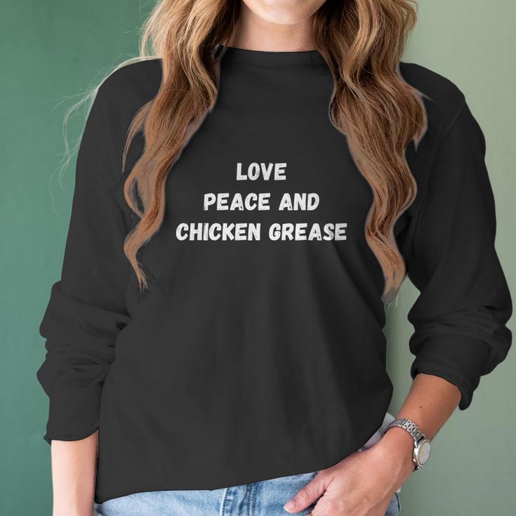 Love Peace Chicken Grease Take Care Adios Women Long Sleeve Tshirt