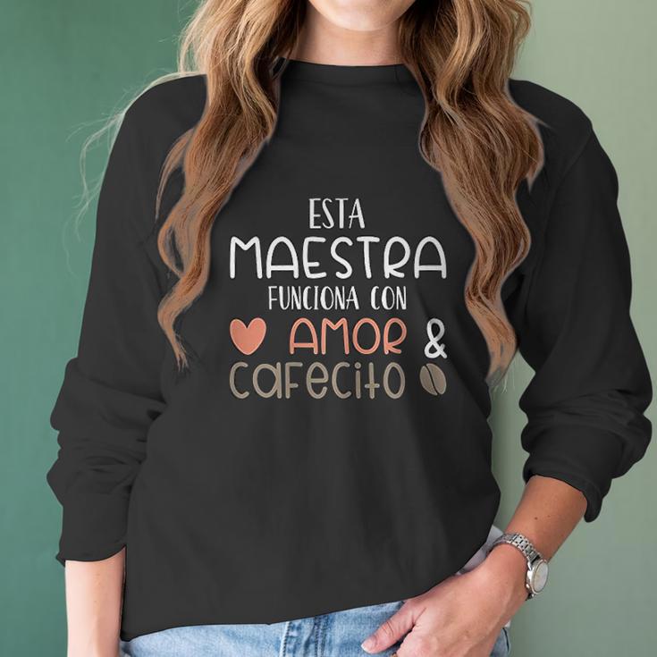 Maestra Espanol Playera Gift Regalo Spanish Teacher Women Long Sleeve Tshirt