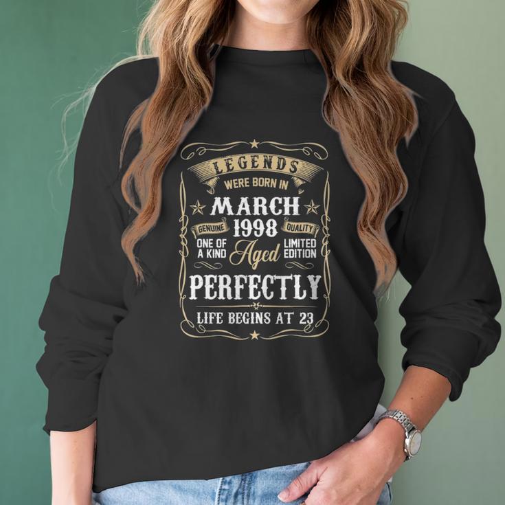 March 1998 23Rd Birthday Gift 23 Years Old Men Women Women Long Sleeve Tshirt