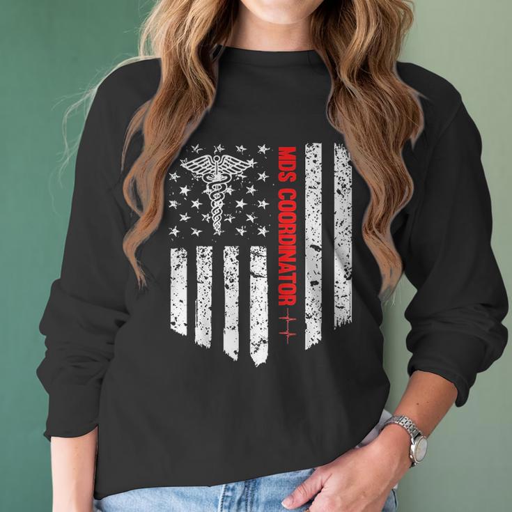 Mds Coordinator American Flag Rn Registered Nurse Gift Women Long Sleeve Tshirt