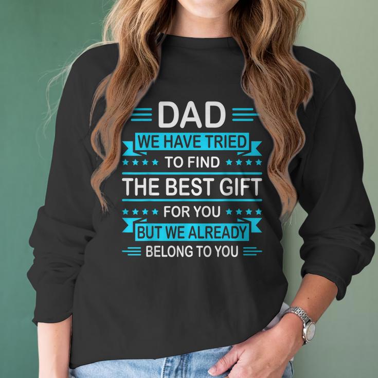 Mens Funny Fathers Day Gift For Daddy Papa From Daughter Son Wife Women Long Sleeve Tshirt