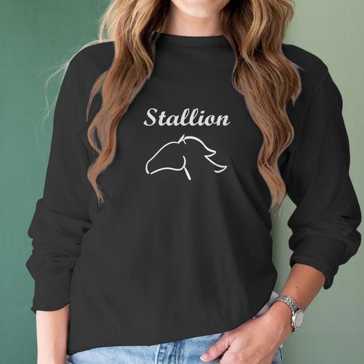 Mens Stallion Brand Horse Spirit Animal Women Long Sleeve Tshirt