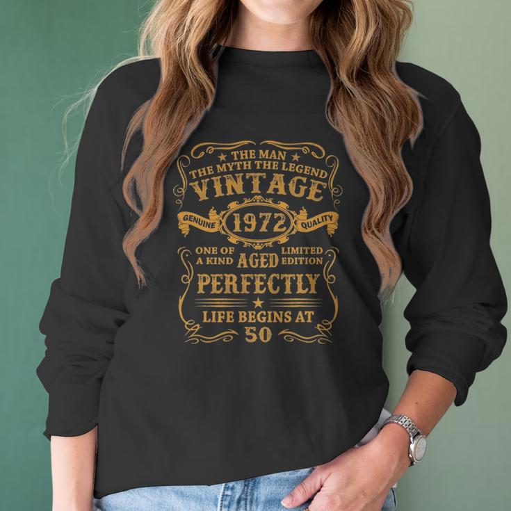 Mens Vintage 1972 Man Myth Legend 50 Years Old Gifts 50Th Birthday Women Long Sleeve Tshirt