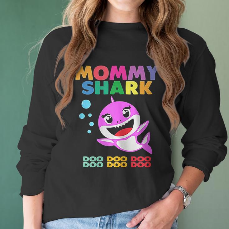 Mommy Shark Doo Doo Funny Kids Women Long Sleeve Tshirt