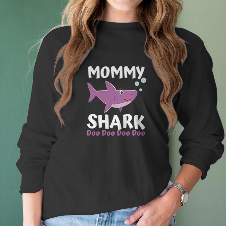 Mommy Shark Doo Doo Matching Family Shark Women Long Sleeve Tshirt