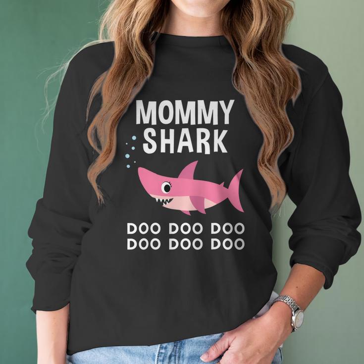 Mommy Shark Doo Doo For Matching Family Pajamas Women Long Sleeve Tshirt