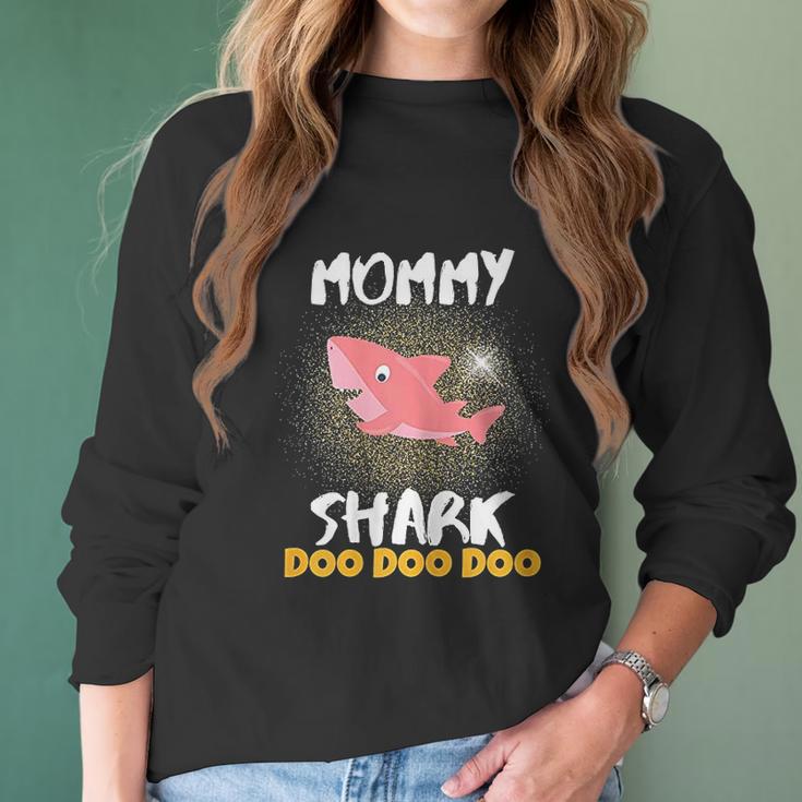 Mommy Shark Mothers Day Gift For Wife Birthday Christmas Women Long Sleeve Tshirt