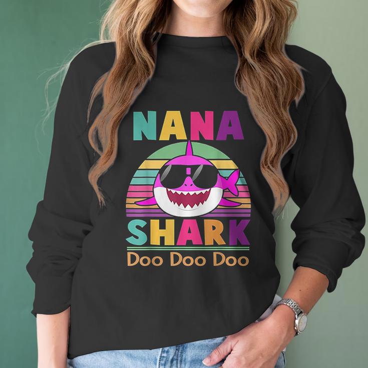 Nana Shark Gift Doo Doo Doo Women Long Sleeve Tshirt