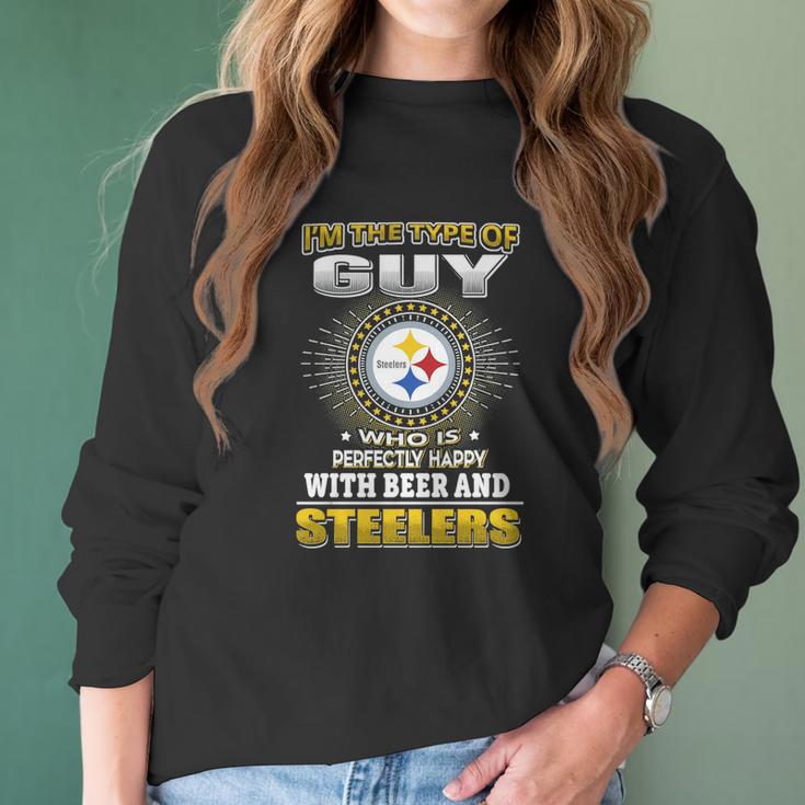 Nfl-Steelers 162 Guy Loves Beer Women Long Sleeve Tshirt