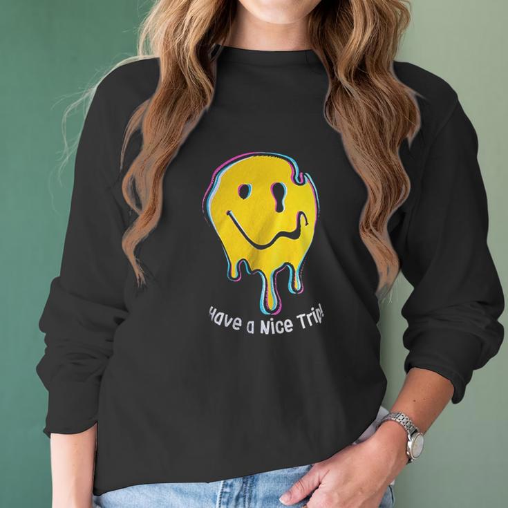 Have A Nice Trip Funny Psychedelic Drug Magic Mushroom Lsd Mdma Women Long Sleeve Tshirt