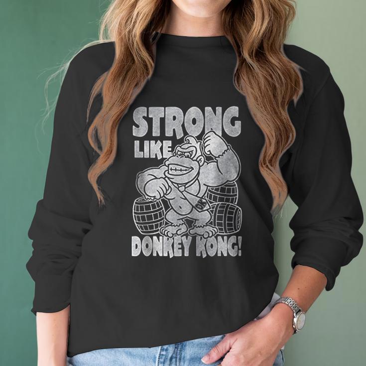 Nintendo Donkey Kong Super Strong Vintage Women Long Sleeve Tshirt