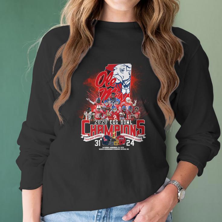 Ole Miss 2020 Egg Bowl Champions Ole Miss Rebels Vs Mississippi State Women Long Sleeve Tshirt