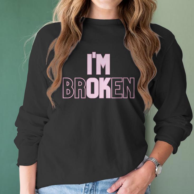 Womens Pastel Goth Aesthetic Im Ok Broken Women Long Sleeve Tshirt