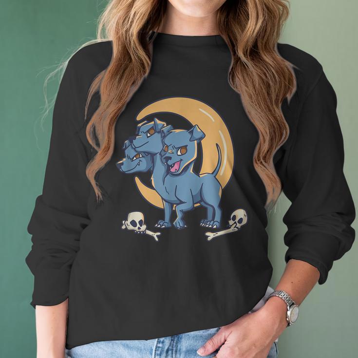 Pastel Goth Cerberus Cute Creepy 3 Headed Dog Pastel Kawaii Men Women T-Shirt Graphic Print Casual Unisex Tee Women Long Sleeve Tshirt