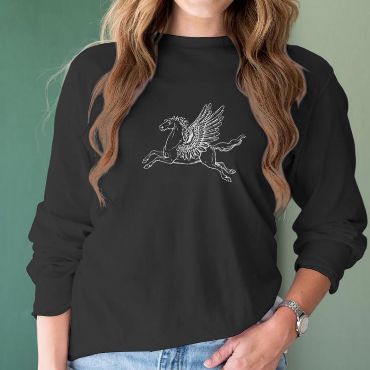 Pegasus Winged Horsegreek Mythical Beast Women Long Sleeve Tshirt