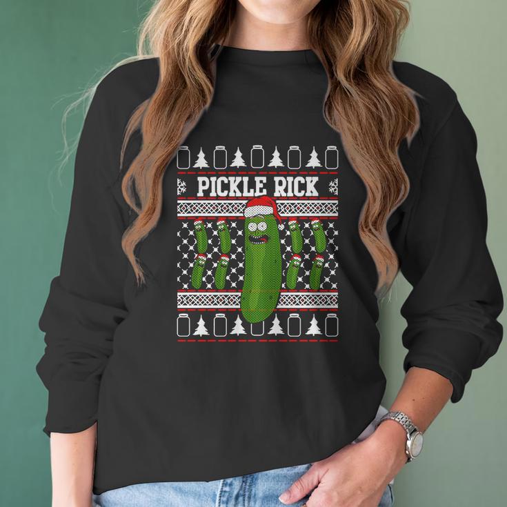 Pickle Rick Christmas Women Long Sleeve Tshirt