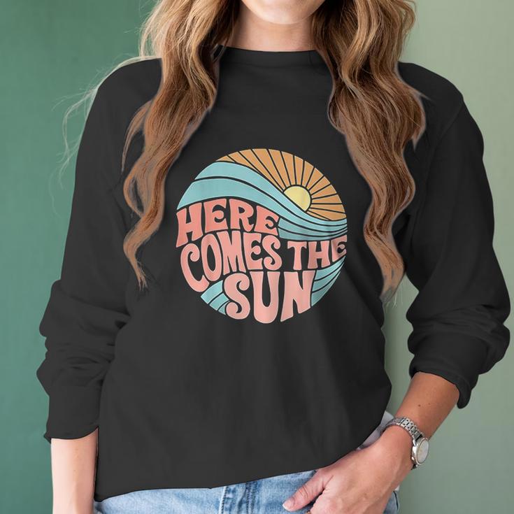 Pink Groovy Here Comes The Sun Classic For Women Men Women Long Sleeve Tshirt