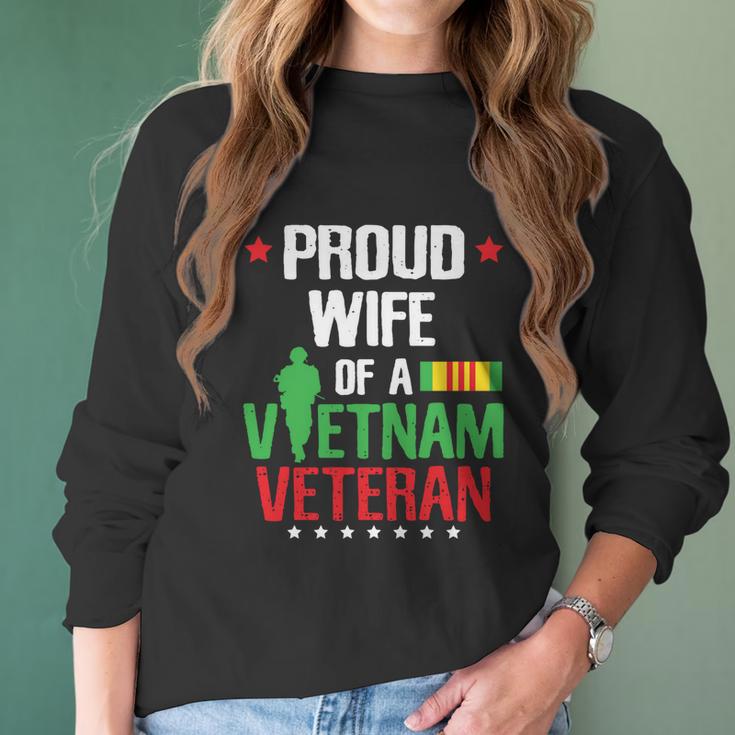 Proud Wife Vietnam Veteran Gift Veterans Day War Gift Graphic Design Printed Casual Daily Basic Women Long Sleeve Tshirt