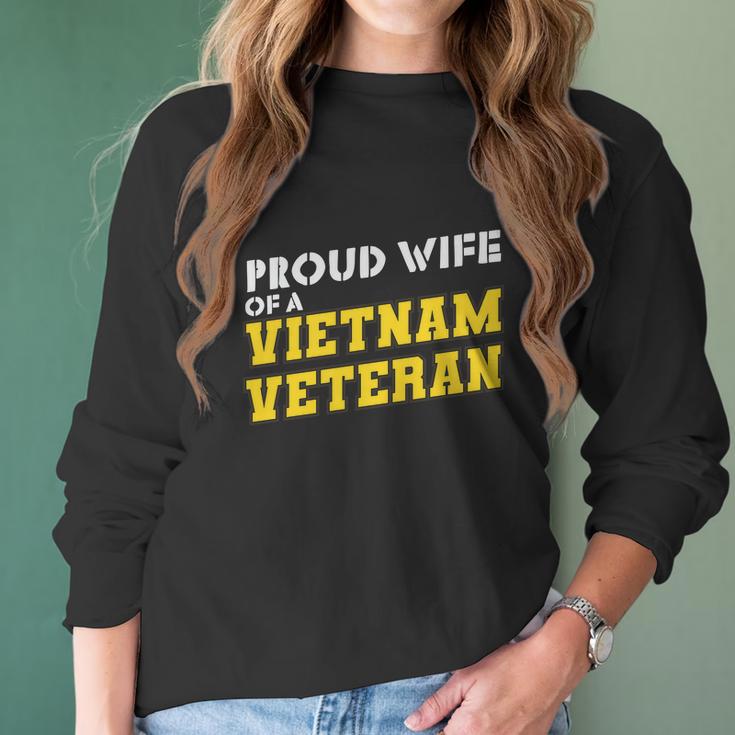 Proud Wife Of A Vietnam Veteran Us Army Veteran Day Graphic Design Printed Casual Daily Basic Women Long Sleeve Tshirt