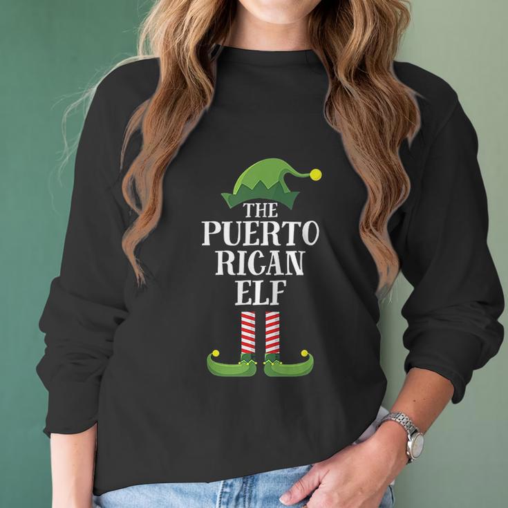 Puerto Rican Elf Family Group Christmas Party Women Long Sleeve Tshirt