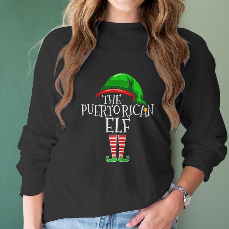 Puerto Rican Elf Family Matching Group Christmas Gift Women Long Sleeve Tshirt