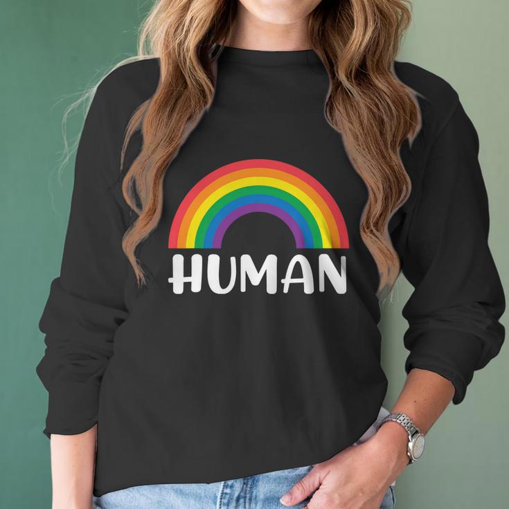 Rainbow Lgbt Pride Homo Lesbian Pride Graphic Design Printed Casual Daily Basic Women Long Sleeve Tshirt