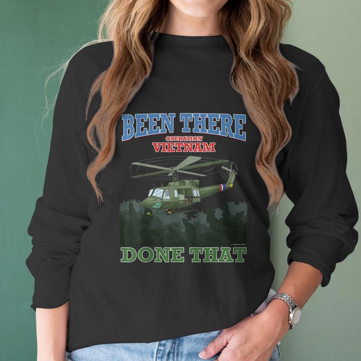 Been There Done That Operation Vietnam Military Armed Forces Graphic Design Printed Casual Daily Basic Women Long Sleeve Tshirt