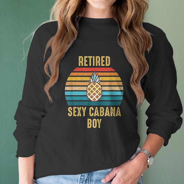 Retired Cabana Boy Pool Party Gift Women Long Sleeve Tshirt