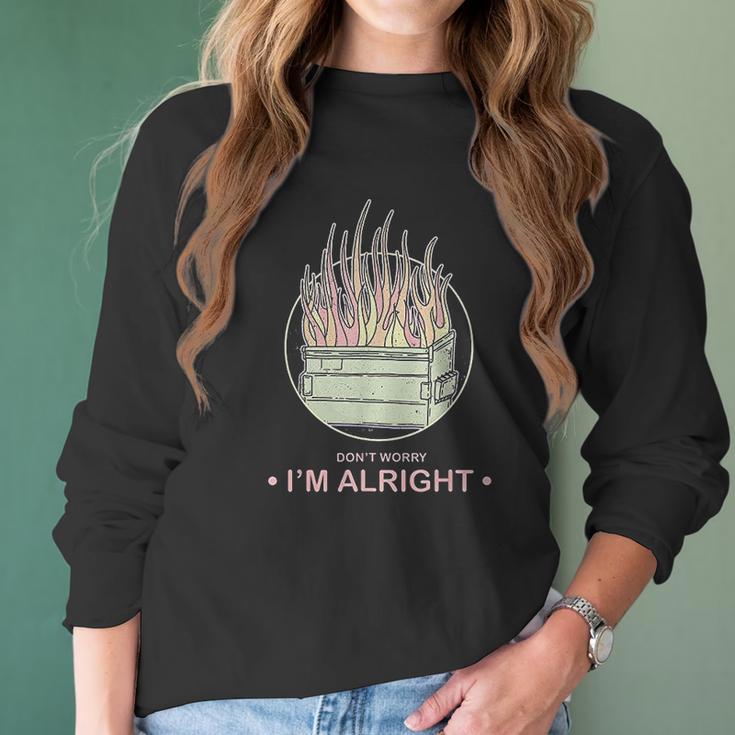 Retro Sarcastic Dumpster Fire 80S Aesthetic Pastel Goth Women Long Sleeve Tshirt