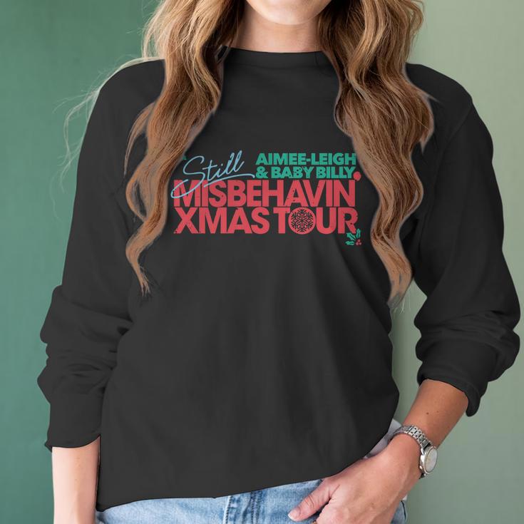 Righteous Gemstones Misbehavin Xmas Tour Inspired By Hbo Danny Mcbride Show Christmas T-Shirt Women Long Sleeve Tshirt