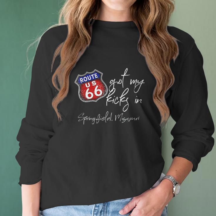 Route 66 Got My Kicks In Springfield Missouri Souvenir Women Long Sleeve Tshirt