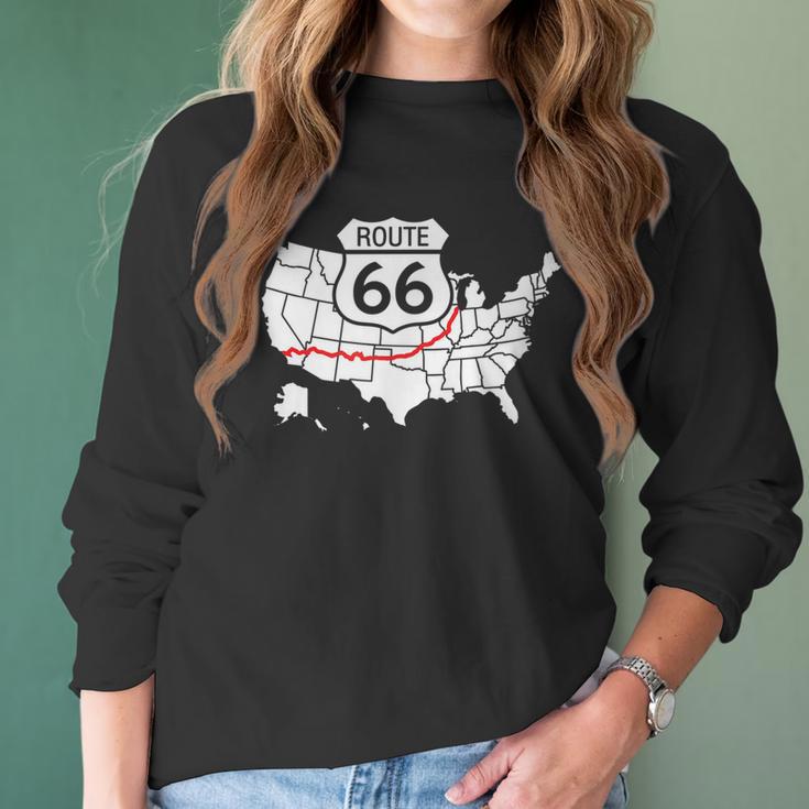 Route 66 V2 Men Women T-Shirt Graphic Print Casual Unisex Tee Women Long Sleeve Tshirt