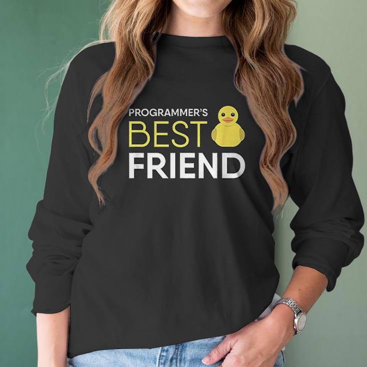 Rubber Duck Programmers Best Friend Funny Coder Women Long Sleeve Tshirt