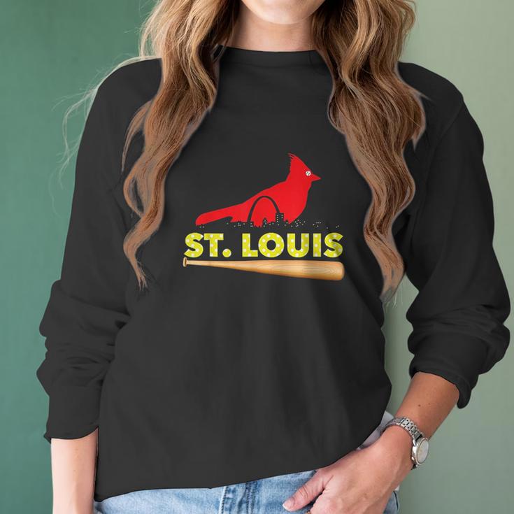 Saint Louis Red Cardinal Women Long Sleeve Tshirt