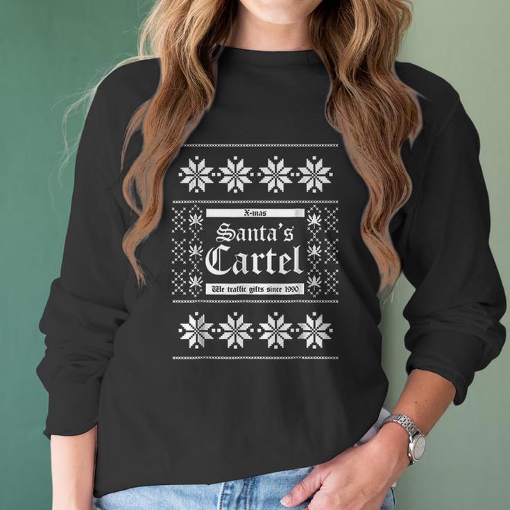 Santa Cartel Ugly Christmas Women Long Sleeve Tshirt