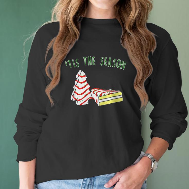 The Season Little Debbie Inspired Christmas Tree Snack Cake Women Long Sleeve Tshirt