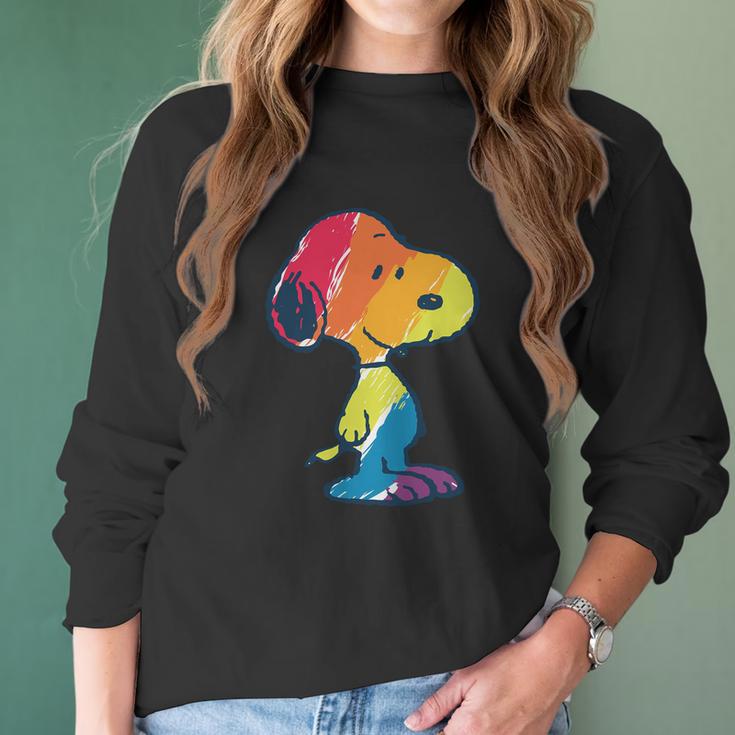 Shirt Rainbow Snoopy Women Long Sleeve Tshirt