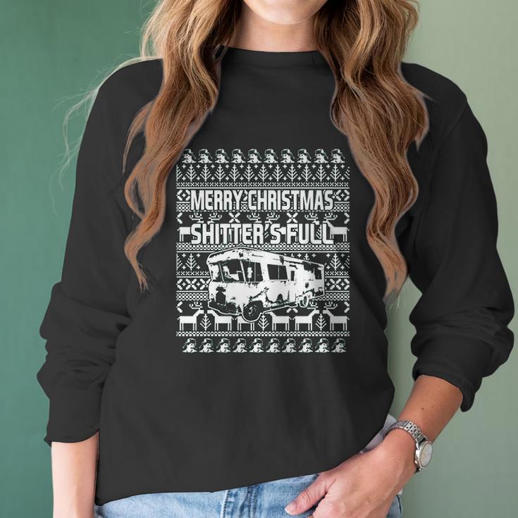 Shitters Full Ugly Christmas Vacation Women Long Sleeve Tshirt