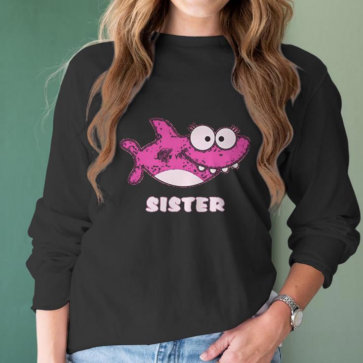 Sister Of The Baby Shark Birthday Women Long Sleeve Tshirt