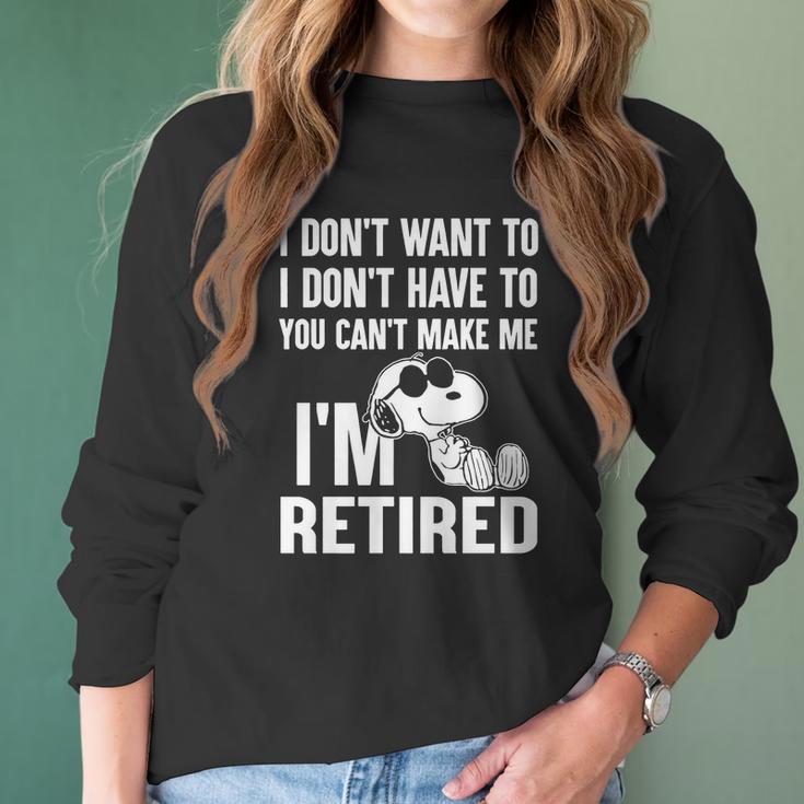 Snoopy Im Retired Women Long Sleeve Tshirt