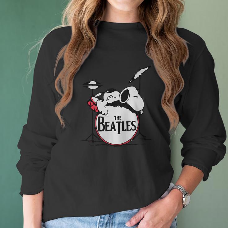 Snoopy Sleeping On The Drum Still Miss Ringo Starr The Beatles Shirt Women Long Sleeve Tshirt