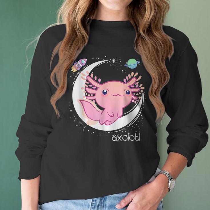 Space Axolotl Kawaii Pastel Goth | Japan Anime Comic Men Women T-Shirt Graphic Print Casual Unisex Tee Women Long Sleeve Tshirt