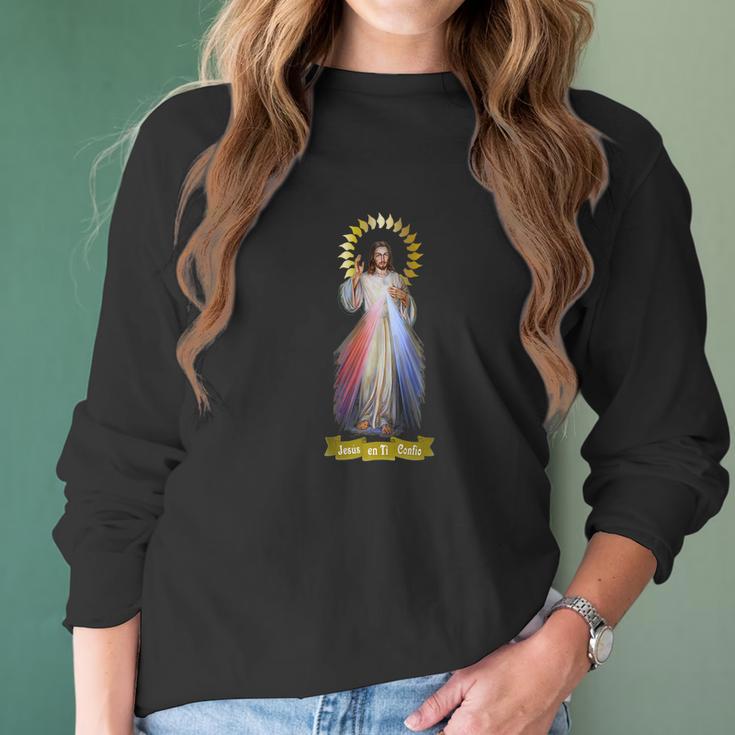 Spanish Jesus Divine Mercy Divina Misericordia 101 Women Long Sleeve Tshirt