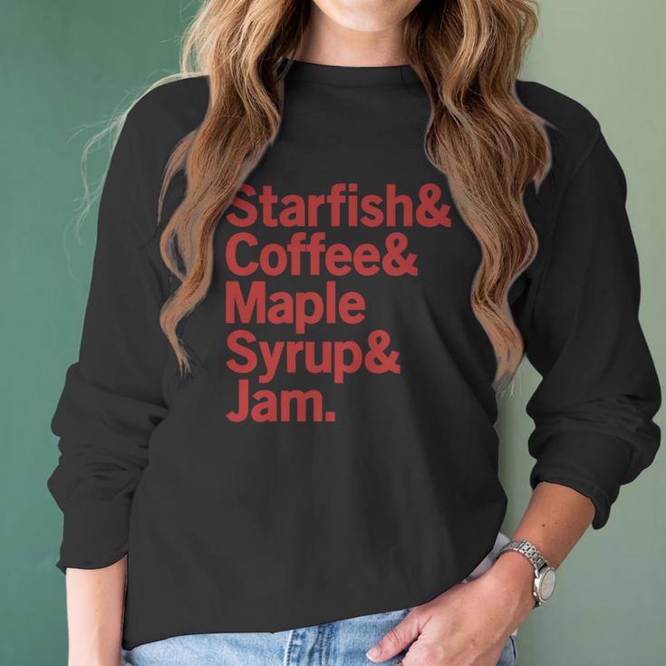 Starfish &Ampamp Coffee &Ampamp Maple Syrup &Ampamp Jam Prince Desig Women Long Sleeve Tshirt