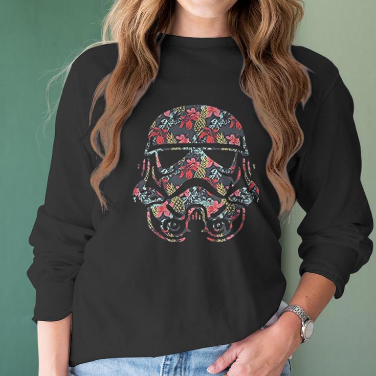 Stormtrooper Storm Trooper Tropical Floral Funny Humor Pun Juniors Women Long Sleeve Tshirt