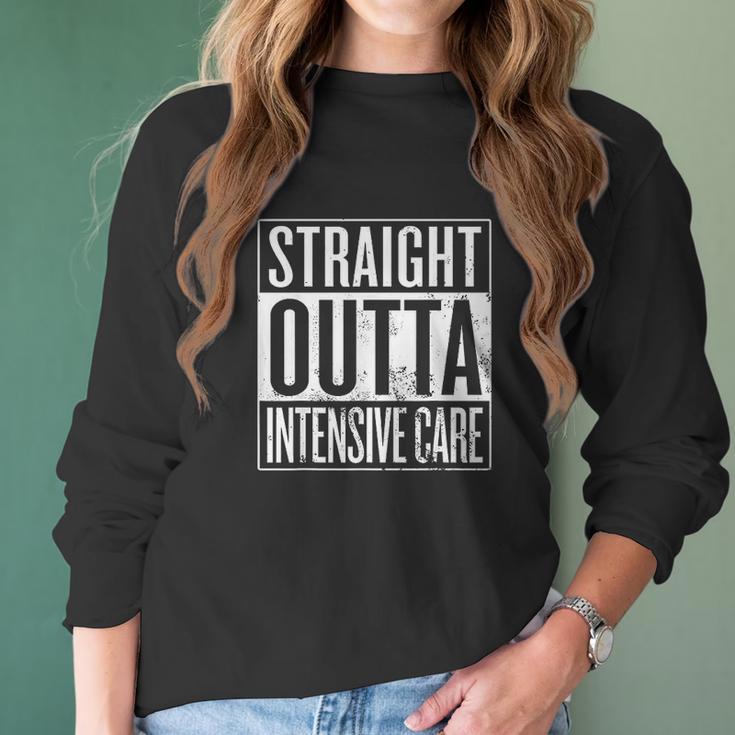 Straight Outta Intensive Care Icu Registered Nurse Women Long Sleeve Tshirt