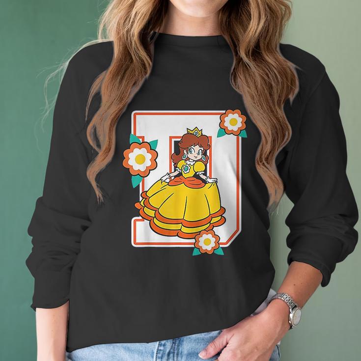 Super Mario Daisy Flowers Poster Graphic Women Long Sleeve Tshirt